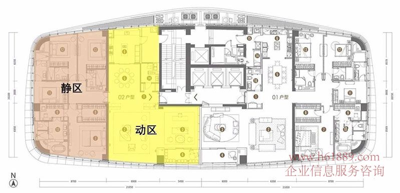 福田中心区 中心天元T7栋 户型图片