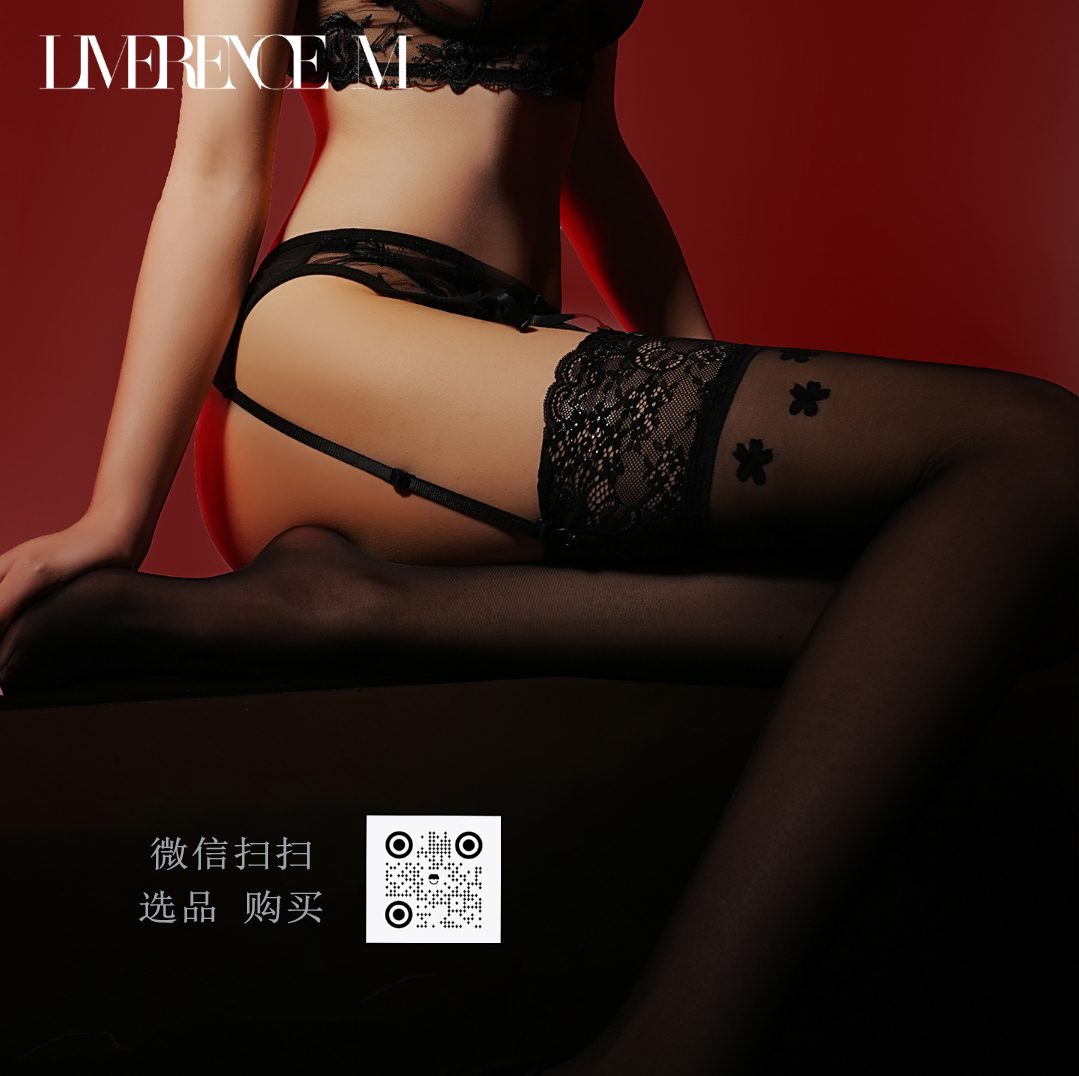 【花赏】超薄樱花水光长筒袜自粘蕾丝硅胶防滑过膝JK透明性感高筒袜女